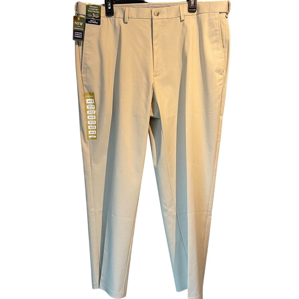 Haggar NWT Size 40x29 khaki pants Iron Free Classic Fit Business Casual Work
